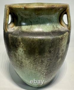 Fulper Pottery 3 Handle Bullet Vase W Crystalline Flambe Glaze Art & Crafts Era