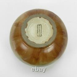 Fulper Pottery 7.25 dia sphere vase green brown crystalline # 61 arts & crafts