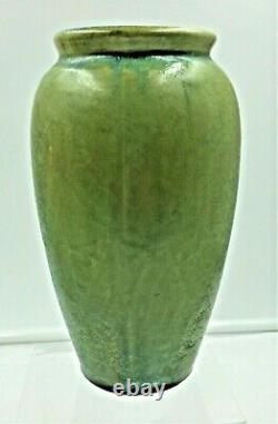 Fulper Pottery Arts & Crafts Crystalline Blue On Green Vase Exc Condition