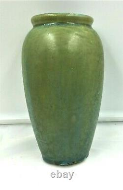 Fulper Pottery Arts & Crafts Crystalline Blue On Green Vase Exc Condition