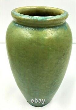 Fulper Pottery Arts & Crafts Crystalline Blue On Green Vase Exc Condition