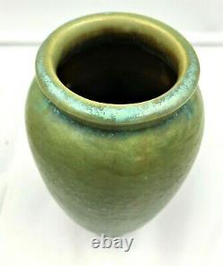 Fulper Pottery Arts & Crafts Crystalline Blue On Green Vase Exc Condition