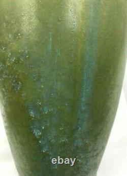 Fulper Pottery Arts & Crafts Crystalline Blue On Green Vase Exc Condition