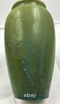 Fulper Pottery Arts & Crafts Crystalline Blue On Green Vase Exc Condition