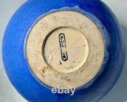Fulper Pottery Deep Blue Flambe Buttress 2 Handle Squat Vase Arts & Crafts NJ Fulper Pottery Deep Blue Flambe Buttress 2 Handle Squat Vase Arts & Crafts NJ