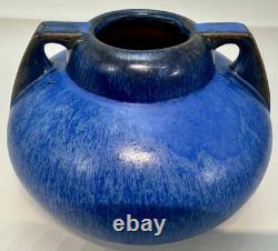 Fulper Pottery Deep Blue Flambe Buttress 2 Handle Squat Vase Arts & Crafts NJ Fulper Pottery Deep Blue Flambe Buttress 2 Handle Squat Vase Arts & Crafts NJ
