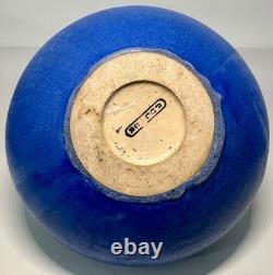 Fulper Pottery Deep Blue Flambe Buttress 2 Handle Squat Vase Arts & Crafts NJ Fulper Pottery Deep Blue Flambe Buttress 2 Handle Squat Vase Arts & Crafts NJ