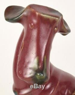 Fulper Pottery Dog Figural 8 Tall Rose Colored Arts And Crafts