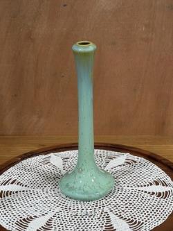 Fulper Pottery Trumpet Vase 8 Green Blue Flambe Glaze