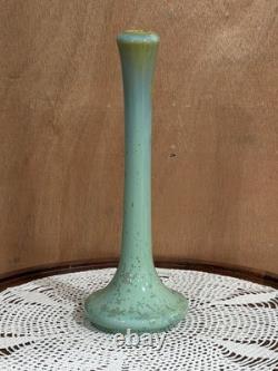 Fulper Pottery Trumpet Vase 8 Green Blue Flambe Glaze
