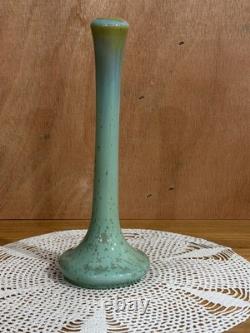 Fulper Pottery Trumpet Vase 8 Green Blue Flambe Glaze