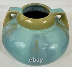 Fulper Pottery Vase Jade Glaze Crystalline 2 Handle Vase Arts & Crafts Mission