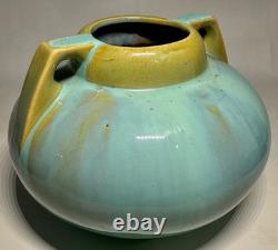 Fulper Pottery Vase Jade Glaze Crystalline 2 Handle Vase Arts & Crafts Mission