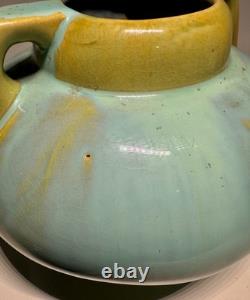 Fulper Pottery Vase Jade Glaze Crystalline 2 Handle Vase Arts & Crafts Mission