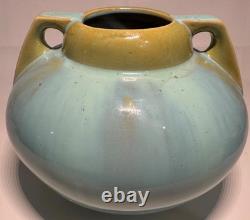 Fulper Pottery Vase Jade Glaze Crystalline 2 Handle Vase Arts & Crafts Mission