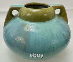 Fulper Pottery Vase Jade Glaze Crystalline 2 Handle Vase Arts & Crafts Mission