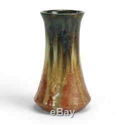 Fulper Pottery corset vase #483 black over cream mahogany drip arts & crafts