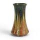 Fulper Pottery Corset Vase #483 Black Over Cream Mahogany Drip Arts & Crafts