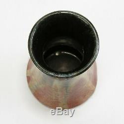 Fulper Pottery corset vase #483 black over cream mahogany drip arts & crafts