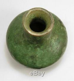 Fulper Pottery mottled matte green black jug vase arts & crafts