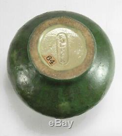 Fulper Pottery mottled matte green black jug vase arts & crafts