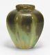 Fulper Pottery Octagonal Vase Crystalline Brown Over Green Cream Arts & Crafts