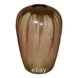 Fulper Prang 1913-17 Vintage Arts And Crafts Pottery Brown Flambe Ceramic Vase