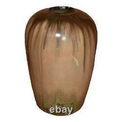 Fulper Prang 1913-17 Vintage Arts And Crafts Pottery Brown Flambe Ceramic Vase