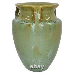 Fulper Vintage Arts And Crafts Pottery Green Flowing Crystalline Bullet Vase 530