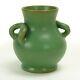Genuine Bybee Pottery Kentucky Matte Green Arts & Crafts 2 Handled Vase Selden