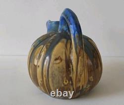 Gilbert Metenier French Arts & Crafts Drip Glaze Art Pottery Ball Pitcher