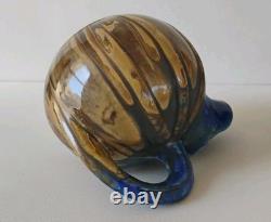 Gilbert Metenier French Arts & Crafts Drip Glaze Art Pottery Ball Pitcher