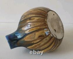 Gilbert Metenier French Arts & Crafts Drip Glaze Art Pottery Ball Pitcher