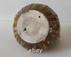 Gilbert Metenier French Arts & Crafts Drip Glaze Art Pottery Ball Pitcher