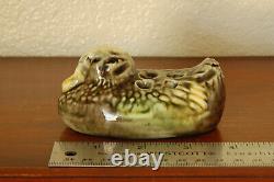 Gorgeous Antique Brush-McCoy Arts & Crafts Duck Flower Frog Majolica Ware #062