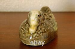 Gorgeous Antique Brush-McCoy Arts & Crafts Duck Flower Frog Majolica Ware #062