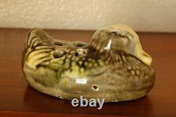 Gorgeous Antique Brush-McCoy Arts & Crafts Duck Flower Frog Majolica Ware #062