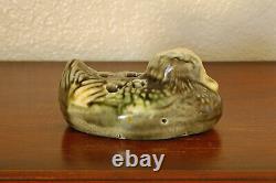 Gorgeous Antique Brush-McCoy Arts & Crafts Duck Flower Frog Majolica Ware #062