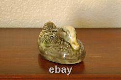 Gorgeous Antique Brush-McCoy Arts & Crafts Duck Flower Frog Majolica Ware #062