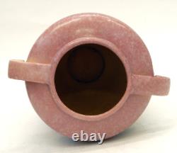 Great Roseville Art Pottery 12 Baneda Arts & Crafts Vase, Pink With Foil Label