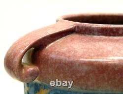 Great Roseville Art Pottery 12 Baneda Arts & Crafts Vase, Pink With Foil Label