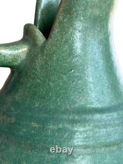 Green FULPER Hand Built Pitcher, American Art Pottery, Arts & Crafts, Boho, 1910