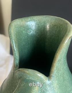 Green FULPER Hand Built Pitcher, American Art Pottery, Arts & Crafts, Boho, 1910