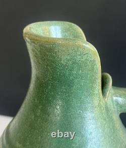 Green FULPER Hand Built Pitcher, American Art Pottery, Arts & Crafts, Boho, 1910