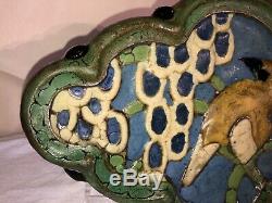 Greuby Faience Art Pottery Bird Tile-c1910-Arts and Crafts/Art Deco