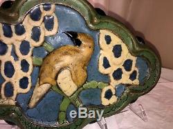 Greuby Faience Art Pottery Bird Tile-c1910-Arts and Crafts/Art Deco