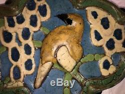 Greuby Faience Art Pottery Bird Tile-c1910-Arts and Crafts/Art Deco