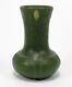 Grueby Pottery 2 Color Matte Green Yellow Bud 7.25 Vase Arts & Crafts Boston