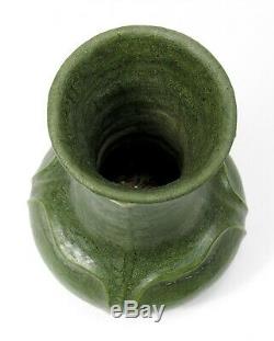 Grueby Pottery 2 color matte green yellow bud 7.25 vase Arts & Crafts Boston