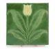 Grueby Pottery Faience 6x6 Tulip Tile Arts & Crafts Matte Green Yellow